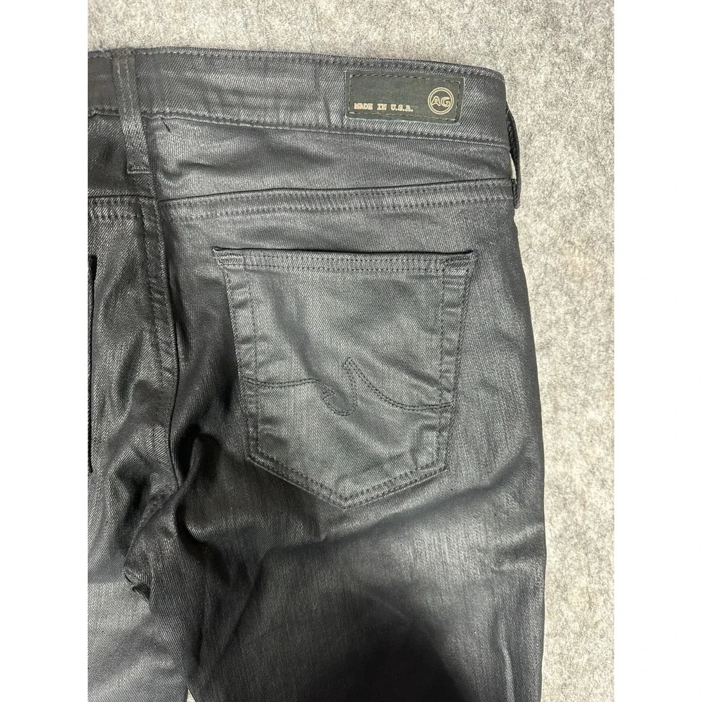 AG ADRIANO GOLDSCHMIED Black Coated The Absolute Legging Extreme Skinny Jean 27R